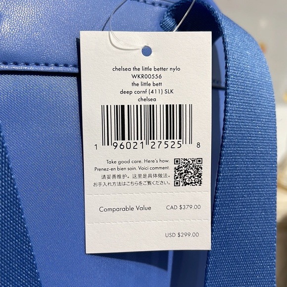 Kate Spade Chelsea Nylon Medium Backpack
Deep Cornflower 
NWT - Picture 9 of 16